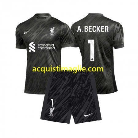 Divisa di Calcio Liverpool Alisson Becker 1 Portiere Bambino Prima 2024/2025